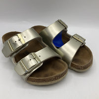 Size 9.5: Birkenstock Golden Shimmery Buckle Strap Sandals