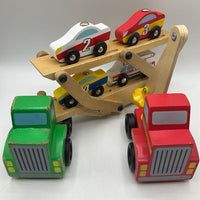 Melissa & Doug Wooden Car Transport W/Magnetic Car Loader