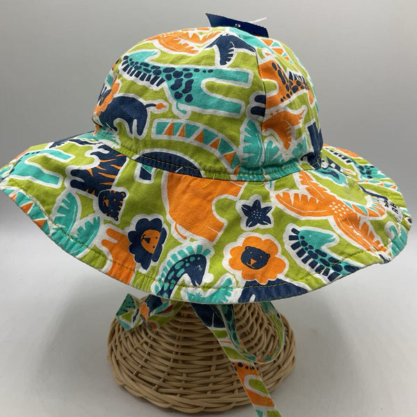Size S: Flap Happy Colorful Jungle Pattern Sun Hat