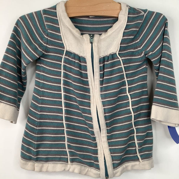 Size 18-24m: Plum Bunny Blue Grey Zip-Up Sweater