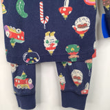 Size 2 (85): Hanna Andersson Blue Santa Holiday 2pc Pjs