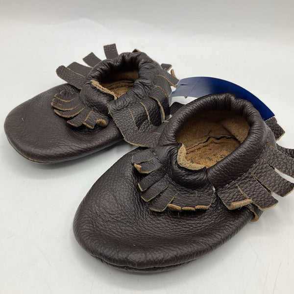 Size 5.5: Brown leather Soft Soled Slippers