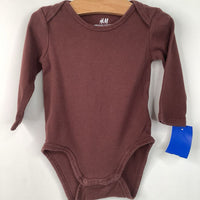 Size 6m: H&M Brown Long Sleeve Onesie