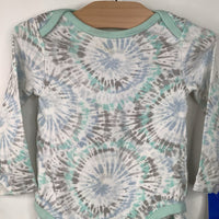 Size 12-18M: Land's End Mint Green Tie-Dye Long Sleeve 2pc PJs