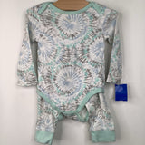 Size 12-18M: Land's End Mint Green Tie-Dye Long Sleeve 2pc PJs
