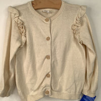 Size 12m: H&M Creme Button Up Ruffled long Sleeve Sweater