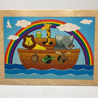 Maple Landmark Wooden Rainbow Animal Boat Puzzle - Made in USA