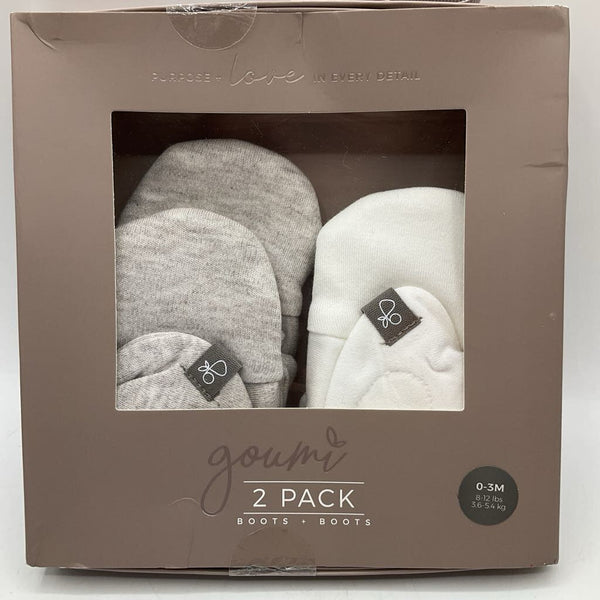 Size 0-3m: goumi 2 pack Booties NEW in Box