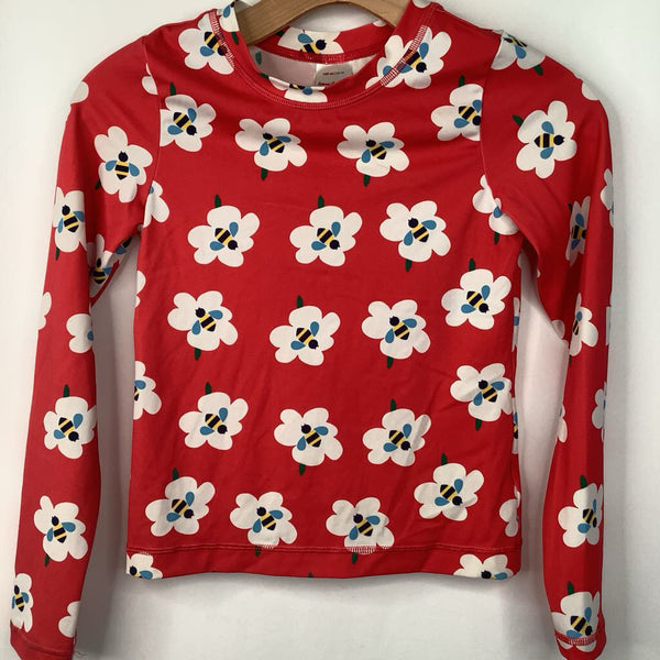 Size 10 (140): Hanna Andersson Red White Blue Bee Long Sleeve Swim Rash Guard