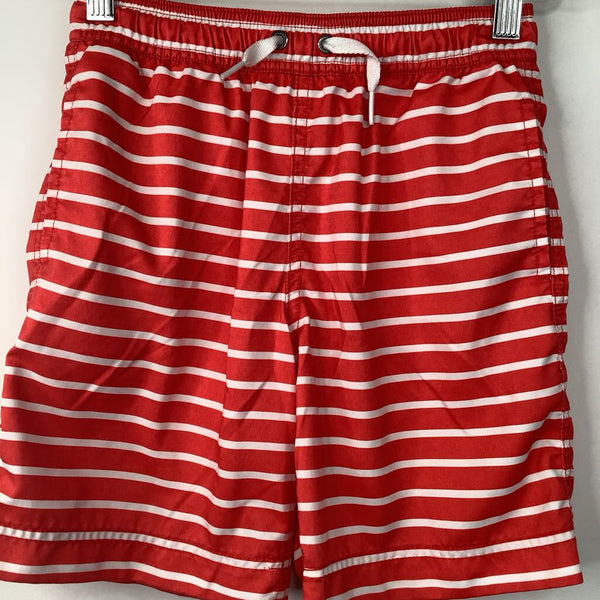 Size 8 (130): Hanna Andersson Red White Striped Swim Trunks