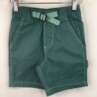 Size 4 (100):Hanna Andersson Green Elastic Waist Canvas Shorts