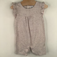 Size 3-6m: Splendid Pink Grey Striped Shorty Romper