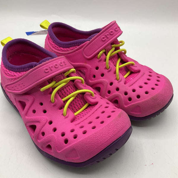 Size 10: Crocs Pink Slip-On Velcro Shoes