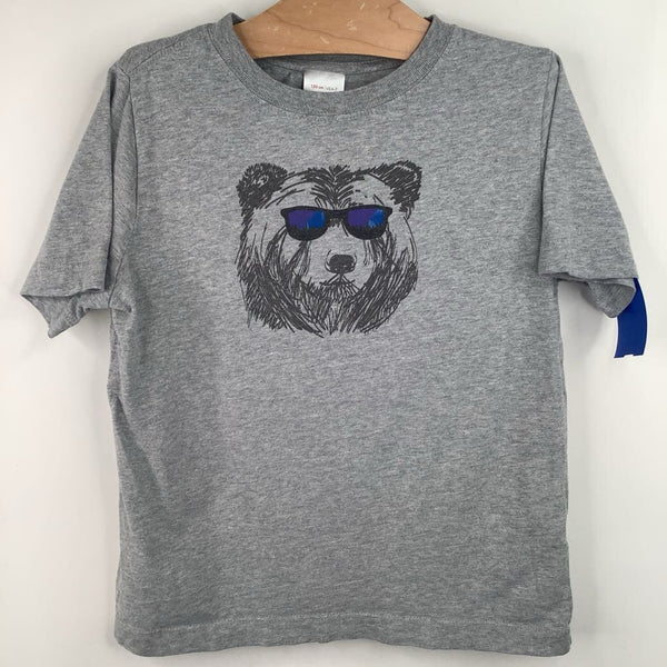 Size 6-7: Hanna Andersson Grey Bear Sunglasses T-Shirt