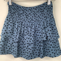 Size 9: Zara Blue Floral Print Ruffle Skirt
