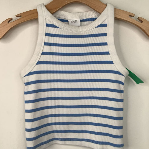Size 9-10: Zara Blue/White Striped Tank Top