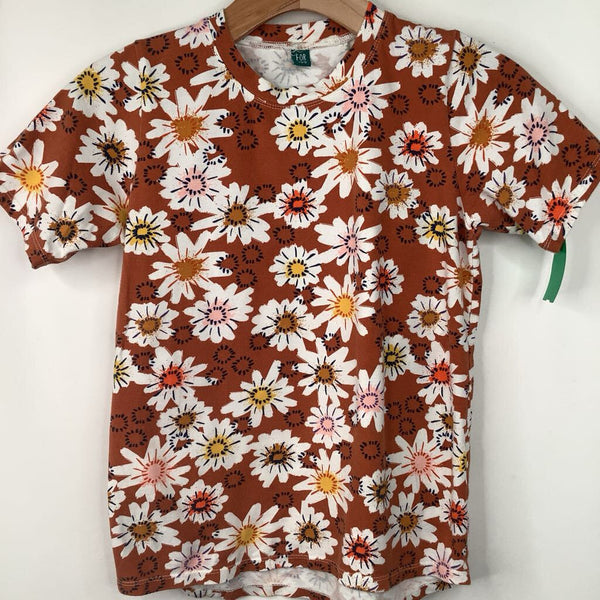 Size 9-10: For You Brown/White Floral T-Shirt