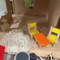 Childcraft Wooden Dollhouse W/Assorted Accessories