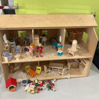 Childcraft Wooden Dollhouse W/Assorted Accessories