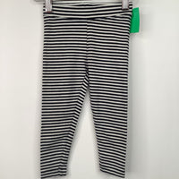 Size 2: Primary Black/White Striped Leggings