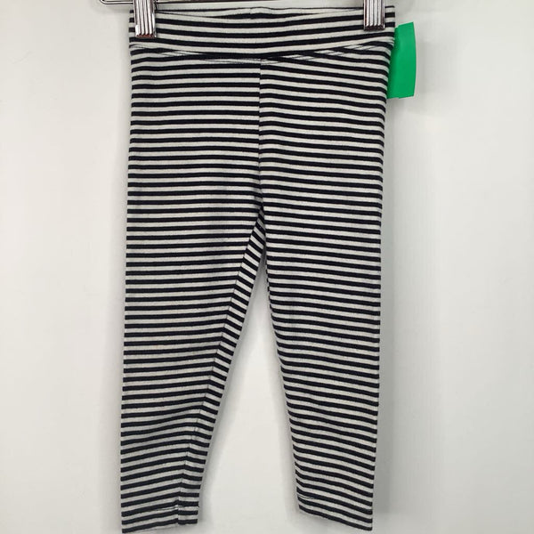 Size 2: Primary Black/White Striped Leggings