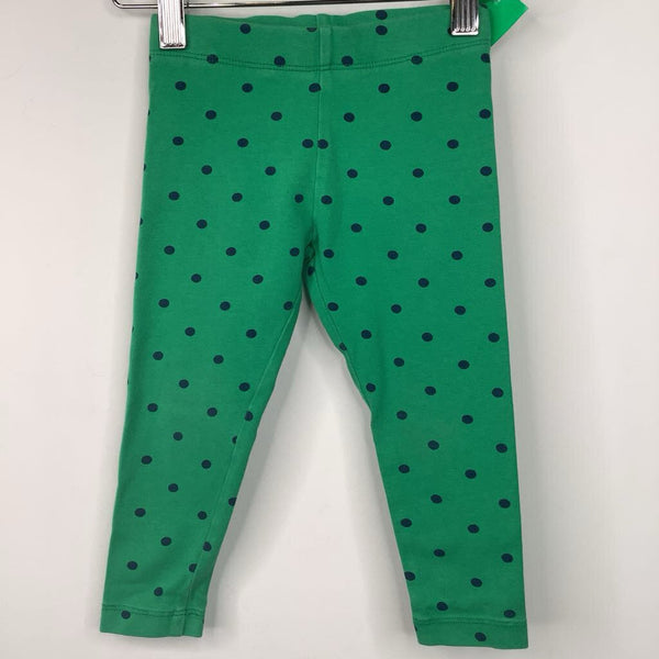 Size 2: Primary Green/Blue Polka Dots Leggings