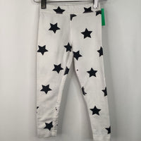 Size 3: Primary White/Black Stars Leggings