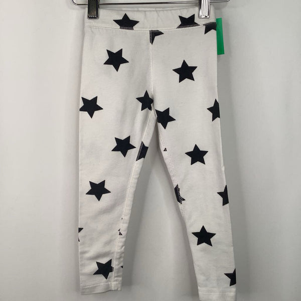 Size 3: Primary White/Black Stars Leggings