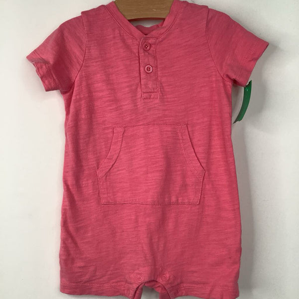 Size 12-18m: Primary Pink Short Sleeve Short Romper