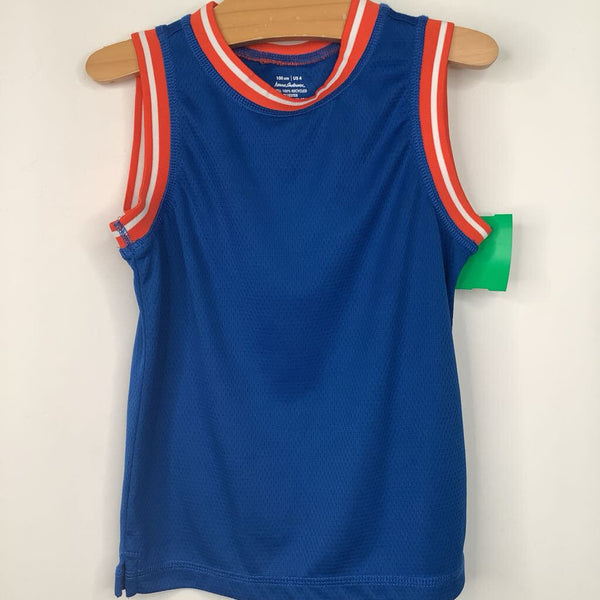 Size 4 (100): Hanna Andersson Blue/Orange Tank Jersey