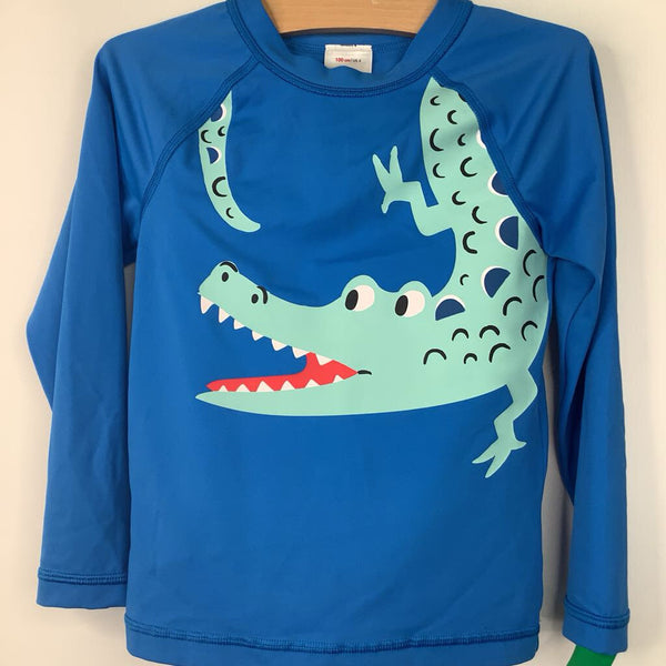 Size 4 (100): Hanna Andersson Blue Crocodile 2pc Swimsuit