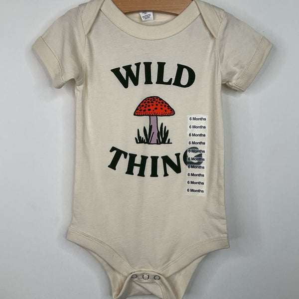 Size 6m: Bella + Canvas Creme "Wild Thing" Mushroom Onesie