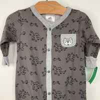 Size 3-6m: Just Born Grey Fox Print 1pc Footy PJs