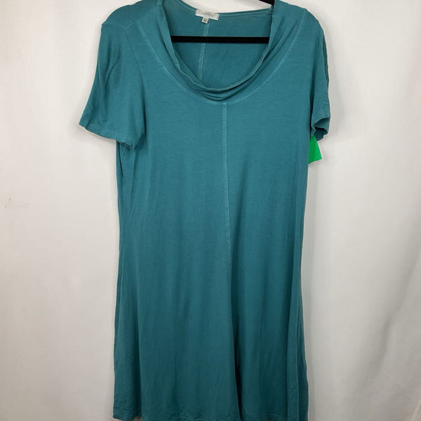 Size M: Heartstring Blue Short Sleeve Dress