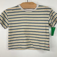 Size 2: White/Blue/Yellow Striped T-Shirt