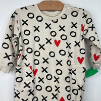 Size 2 (85): Hanna Andersson Creme "XoXo" Long Sleeve Cozy Romper