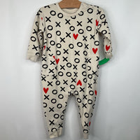 Size 2 (85): Hanna Andersson Creme "XoXo" Long Sleeve Cozy Romper