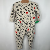 Size 2 (85): Hanna Andersson Creme "XoXo" Long Sleeve Cozy Romper