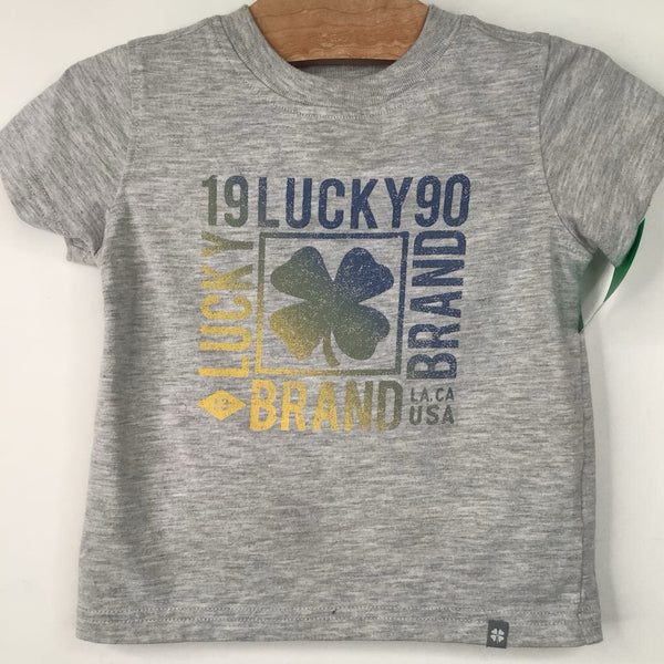 Size 18m: Lucky Brand Grey Colorful Clover T-Shirt