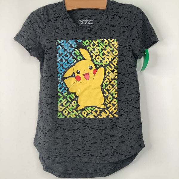 Size 6: Pokemon Grey Pikachu Print T-Shirt