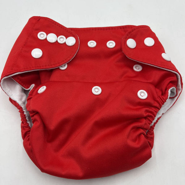 Size 3: Adenous Nursery Red Adjustable Snap Diaper