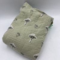 Green Mushroom Swaddle Blanket