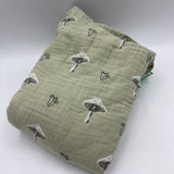 Green Mushroom Swaddle Blanket