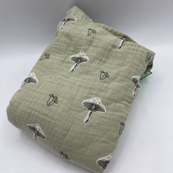 Green Mushroom Swaddle Blanket