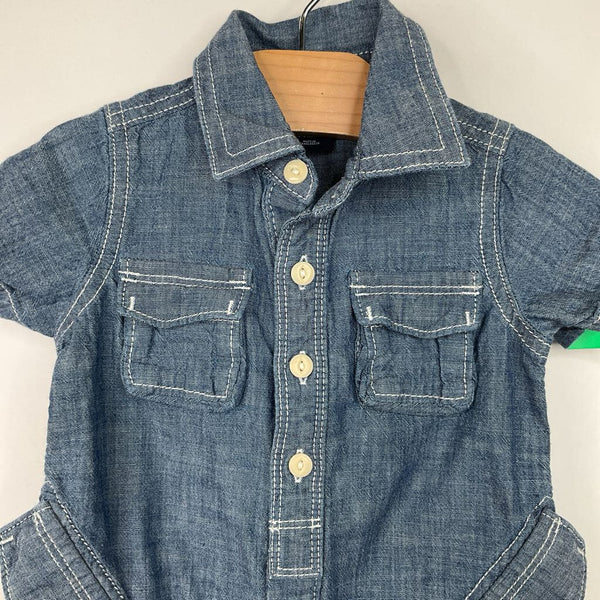 Size 3-6m: Gap Blue Short Sleeve Short Romper