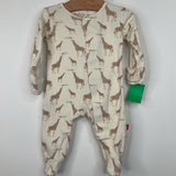 Size 0-3m: Magnetic Me Creme Giraffe Print 1pc Footy PJs
