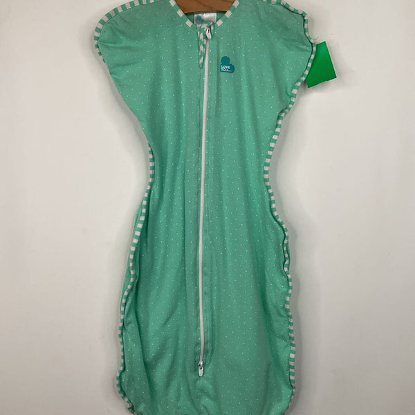 Size M: Love To Dream Green/White Polka Dots Sleepsack