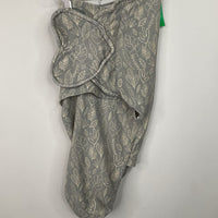 Size M: Swaddle Me Grey Leaves Swaddle