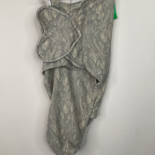 Size M: Swaddle Me Grey Leaves Swaddle