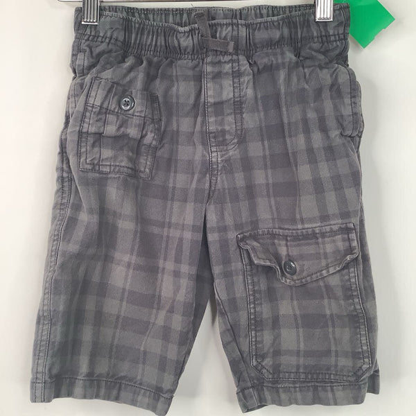 Size 8: Tea Grey Plaid Capri Shorts